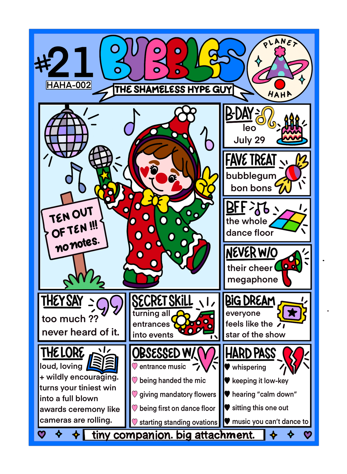 Bubbles ✦ Planet HAHA collectible trading card