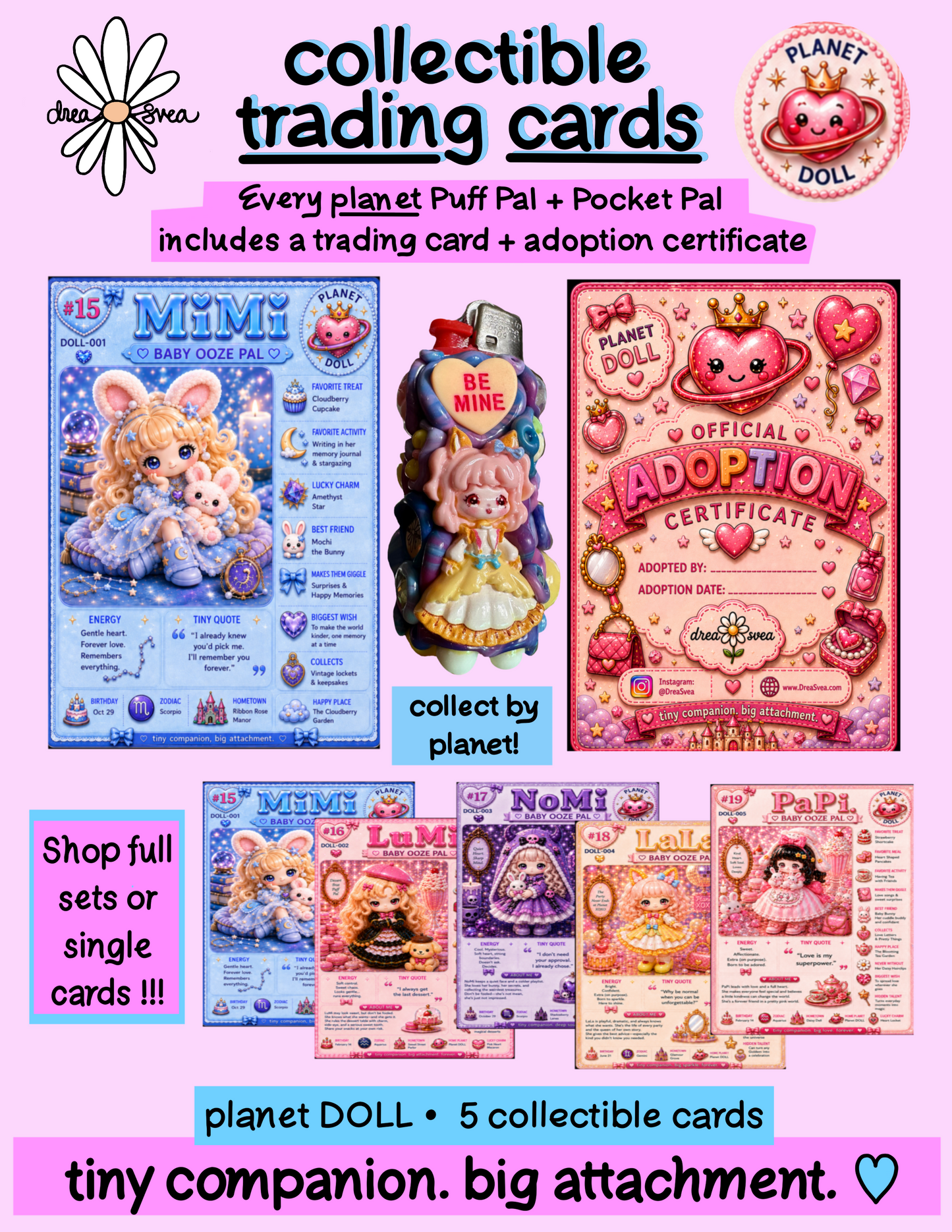 Planet DOLL Trading Cards ✧ Collect All 5