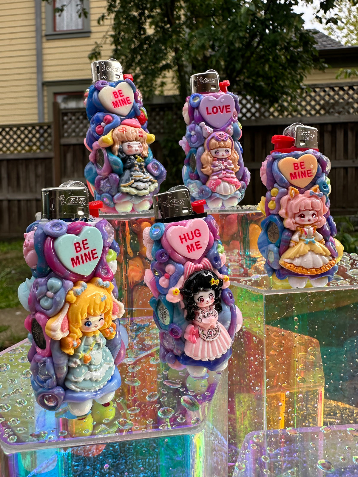 Handmade Planet DOLL Surprise Puff Pal mini Bic lighter case by Drea Svea