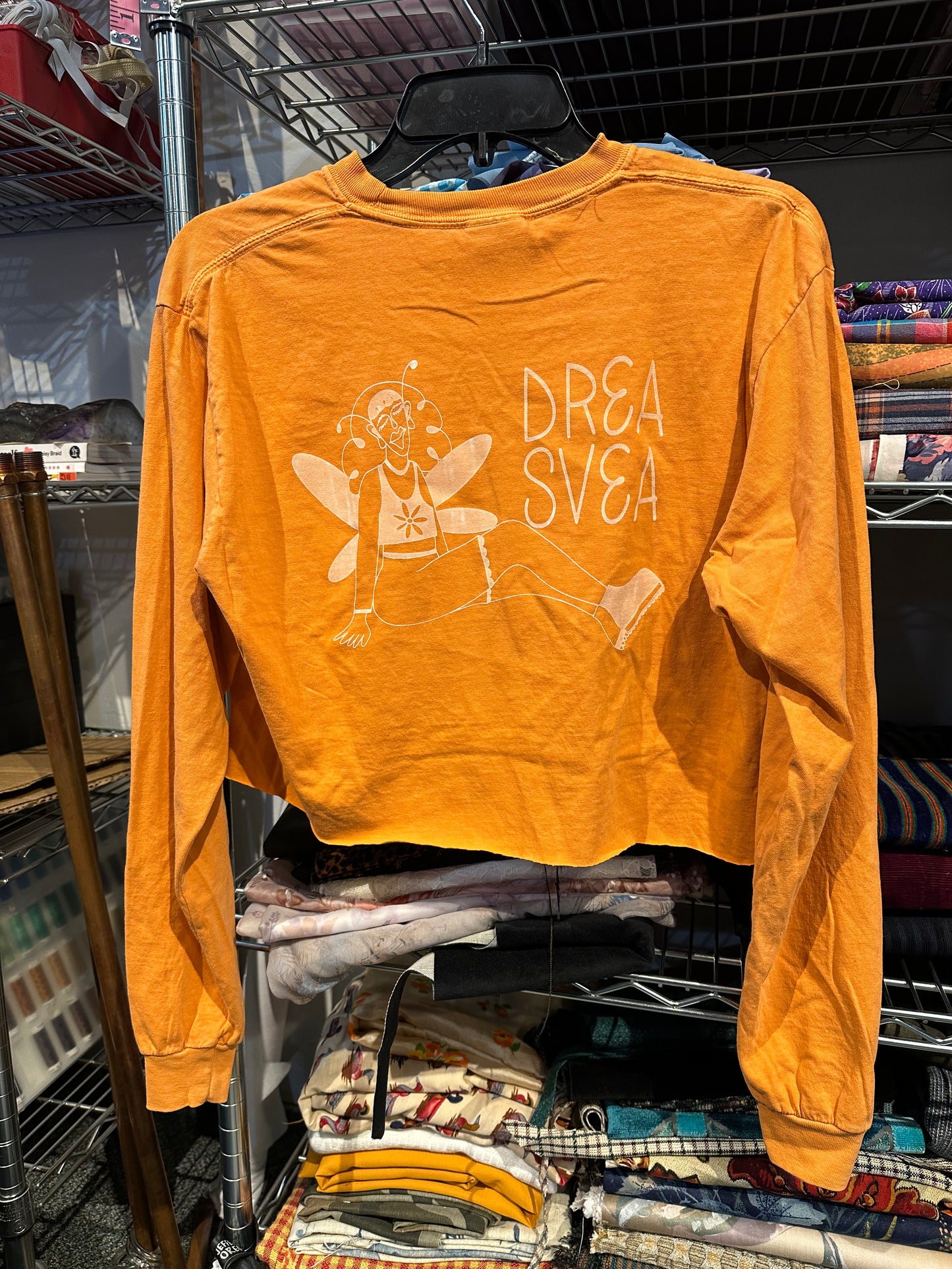 OOAK ~ Small cropped Orange Long Sleeve