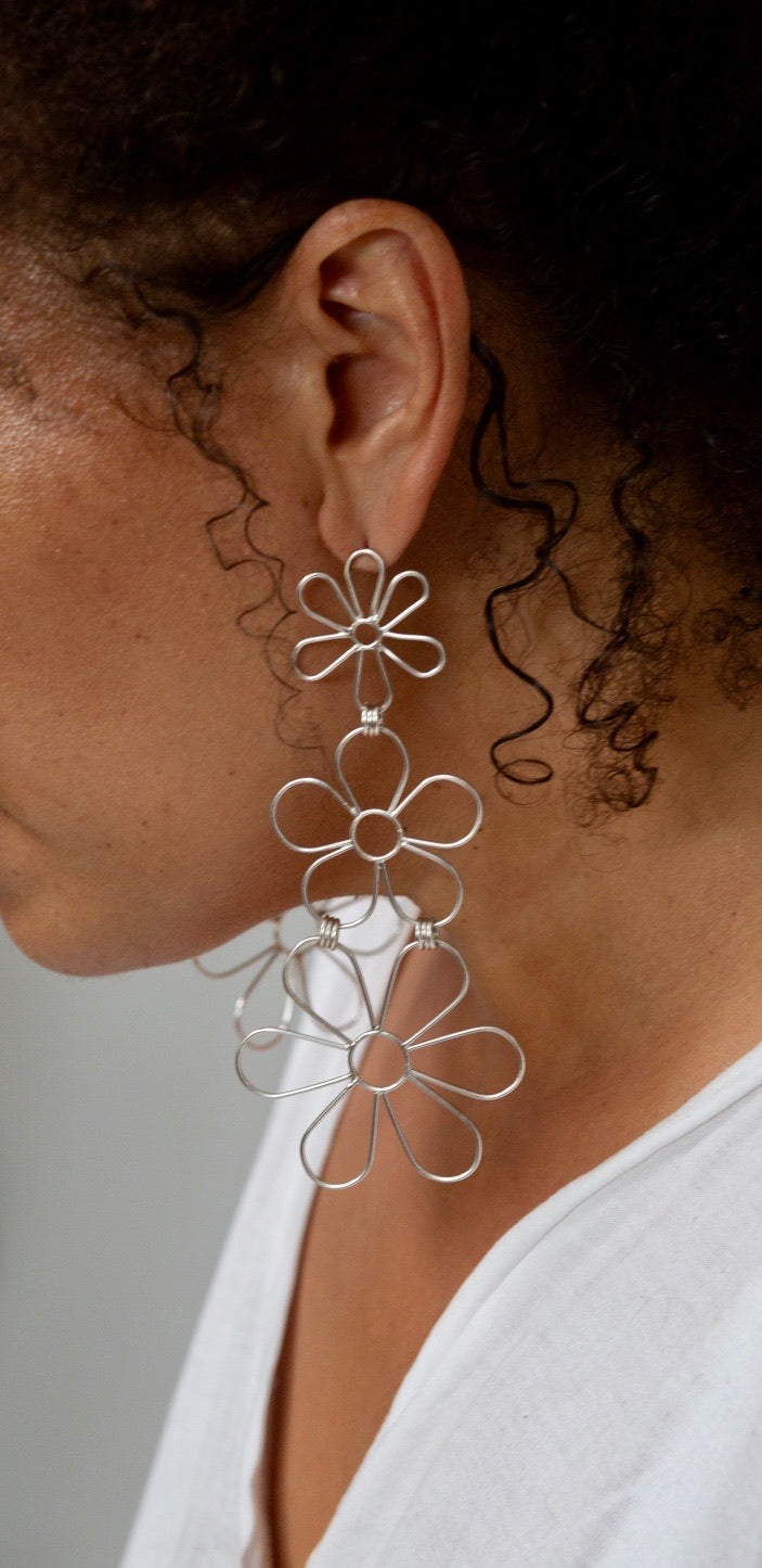 Triple Daisy Studs