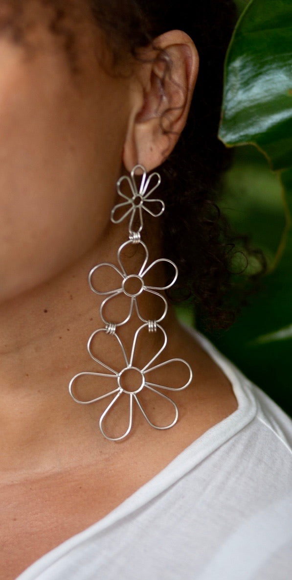 Triple Daisy Studs