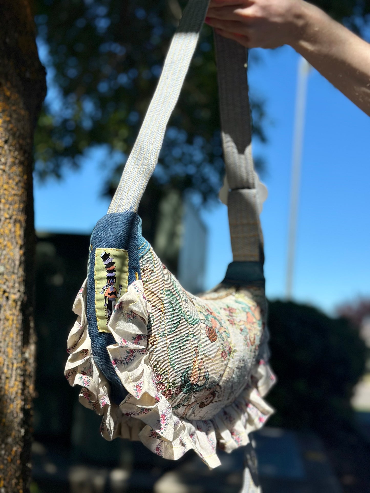 Cherie Angel Belle | Upcycled Cherub Ruffle Crossbody Bag🪽