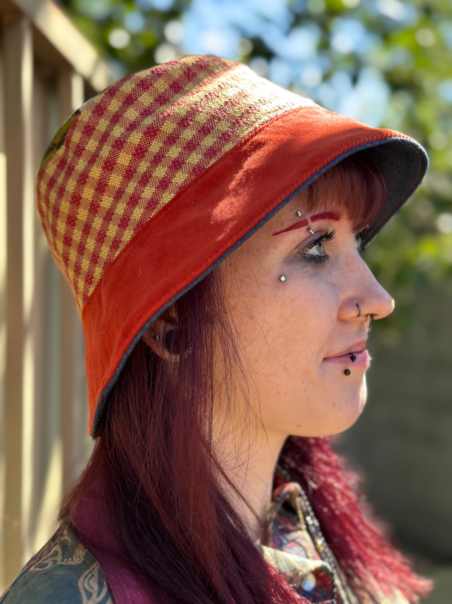 Clementine Scout Bucket Hat | Reversible Handmade ~ 22” Medium 🍊
