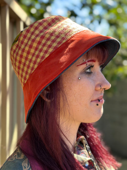 Clementine Scout Bucket Hat | Reversible Handmade ~ 22” Medium 🍊