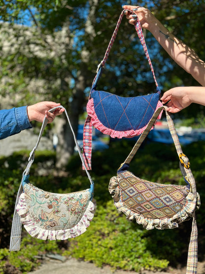 Cherie Angel Belle | Upcycled Cherub Ruffle Crossbody Bag🪽