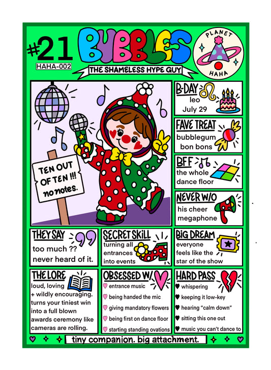 Bubbles ✦ Planet HAHA collectible trading card