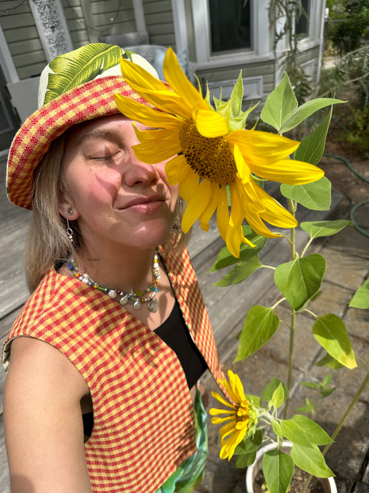 Sunny Daydream Bucket Hat | Reversible Handmade - 23” Large