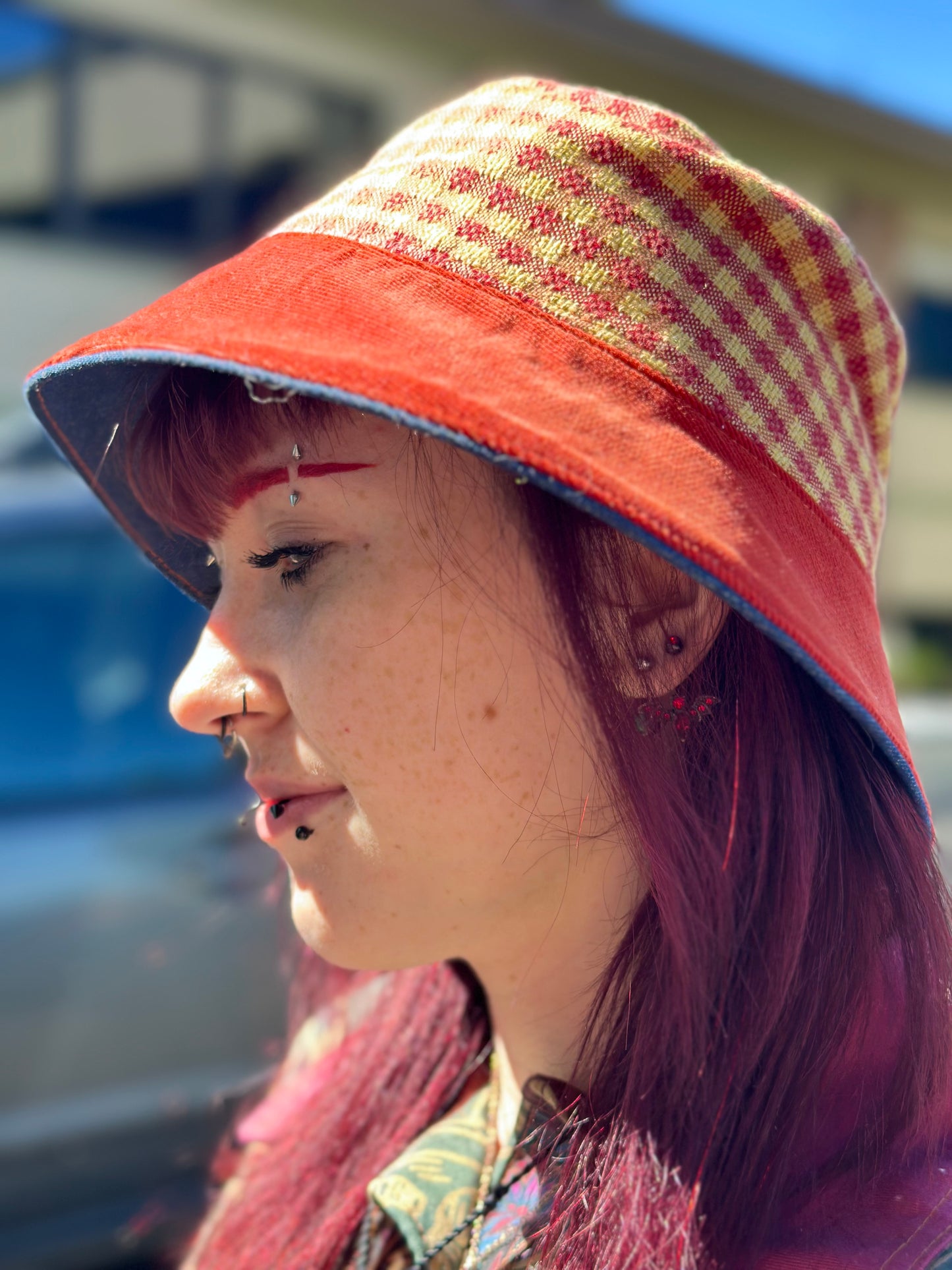 Clementine Scout Bucket Hat | Reversible Handmade ~ 22” Medium 🍊