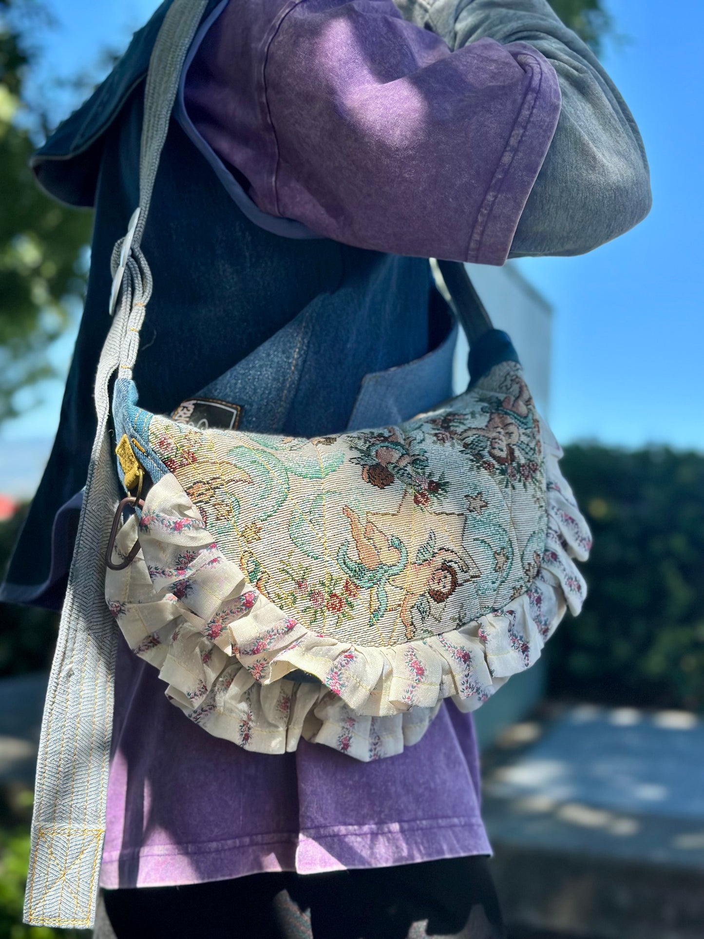 Cherie Angel Belle | Upcycled Cherub Ruffle Crossbody Bag🪽