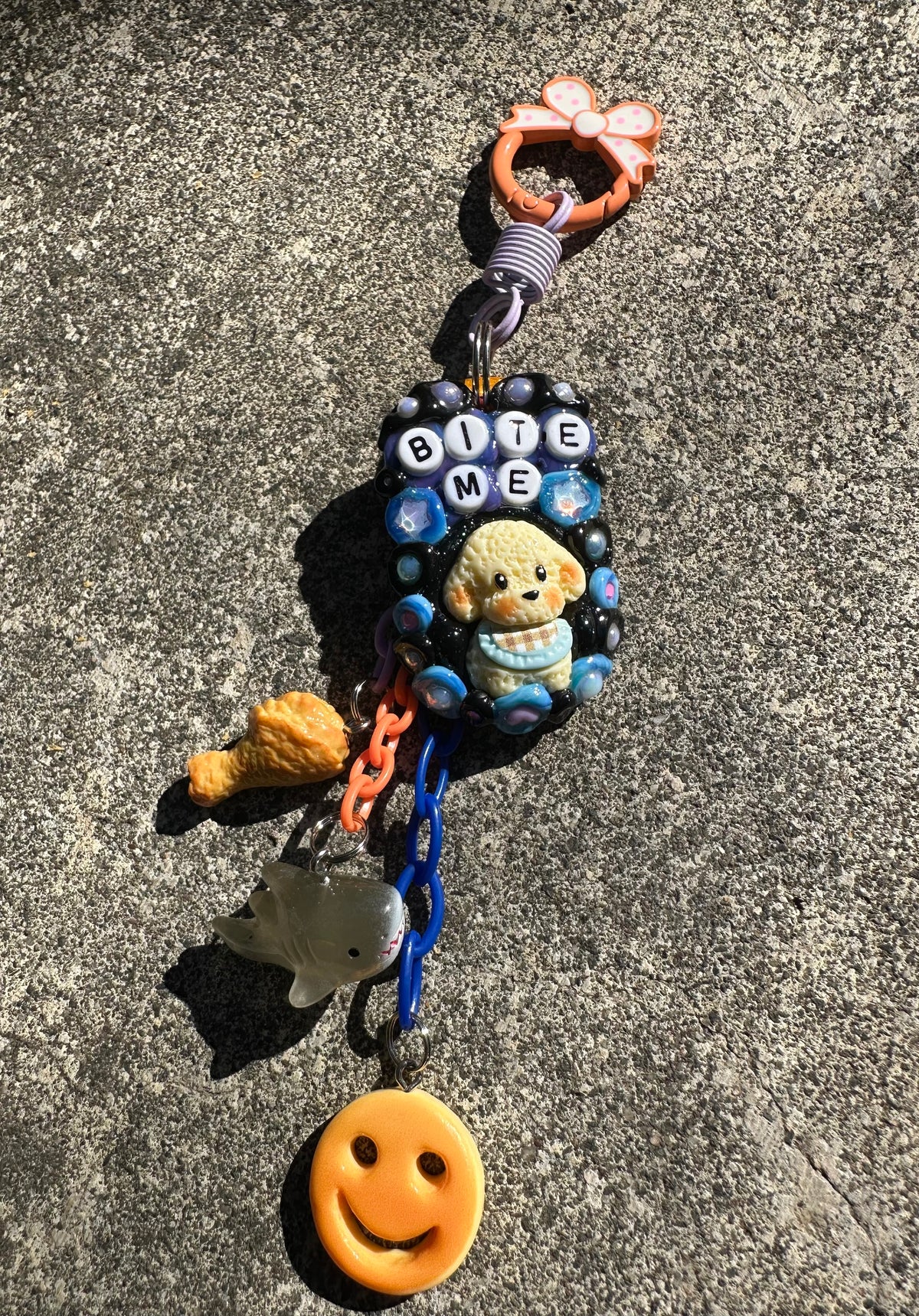 Handmade one-of-a-kind Miso from Planet BARK Pocket Pal bag charm by Drea Svea