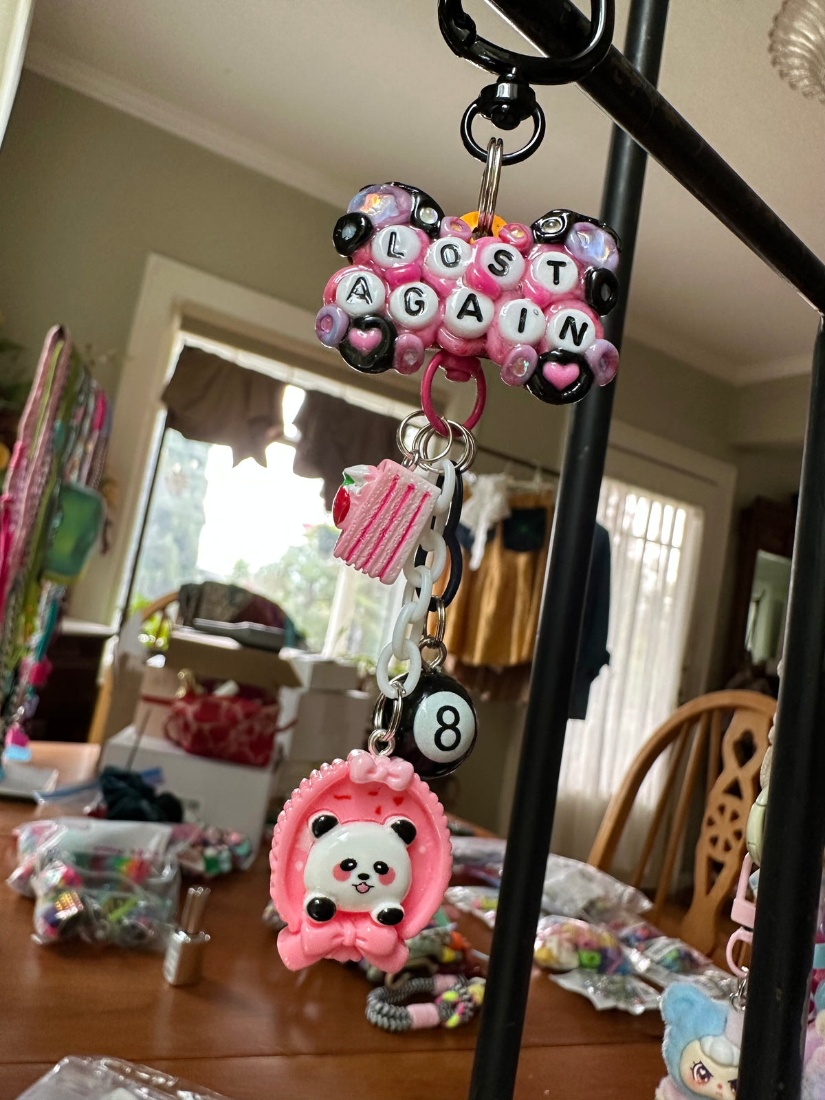 Handmade one-of-a-kind Lost Again Pocket Pal bag charm by Drea Svea