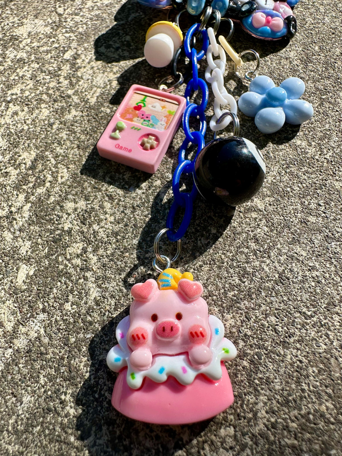 Handmade one-of-a-kind Plot Twist Pocket Pal bag charm by Drea Svea