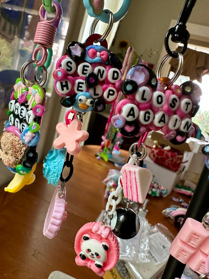 Handmade one-of-a-kind Lost Again Pocket Pal bag charm by Drea Svea