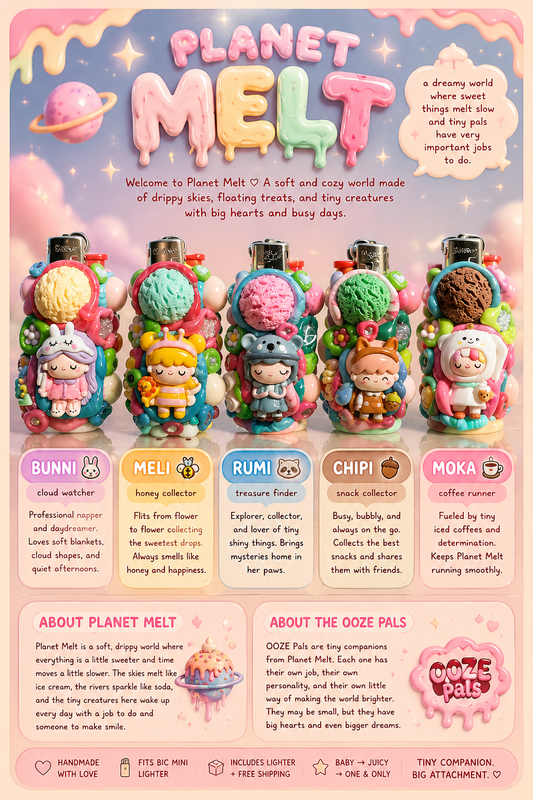 Baby OOZE Pal – planet MELT ✧ Mini Bic Lighter Case || Surprise Collectible