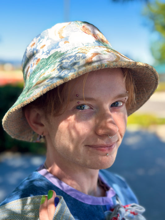Meadow Daydream Bucket Hat | Reversible Handmade ~ 22” Medium