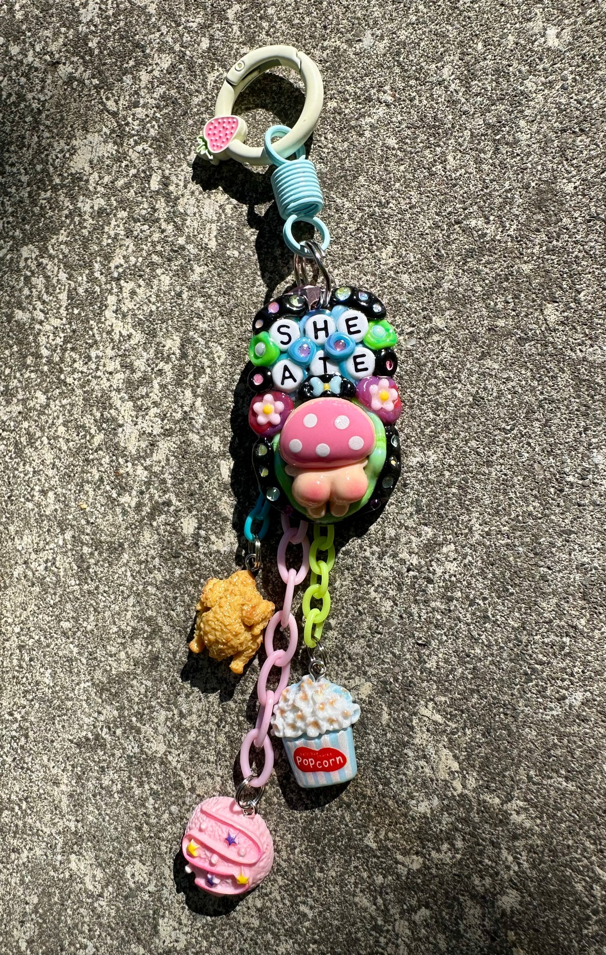 Handmade one-of-a-kind Peachi from Planet MYCO Pocket Pal bag charm by Drea Svea