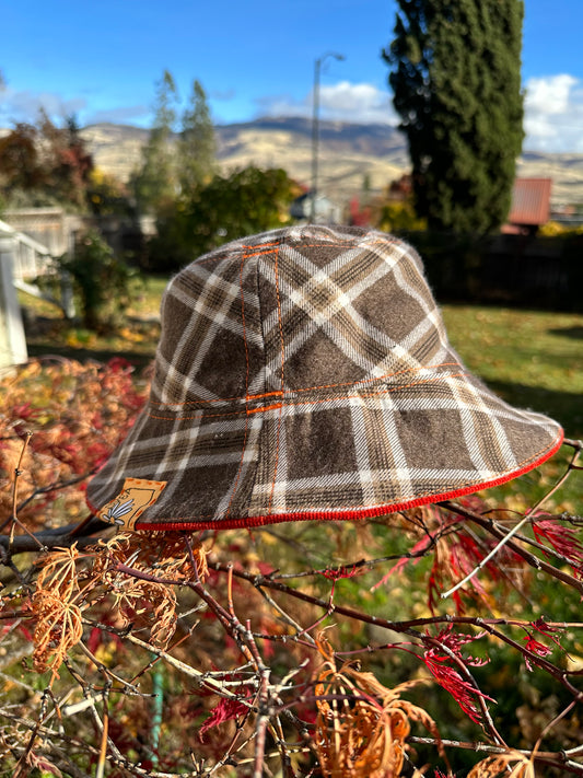 Camp Plaid Bucket Hat | Plaid Club Reversible Handmade - 22” Medium