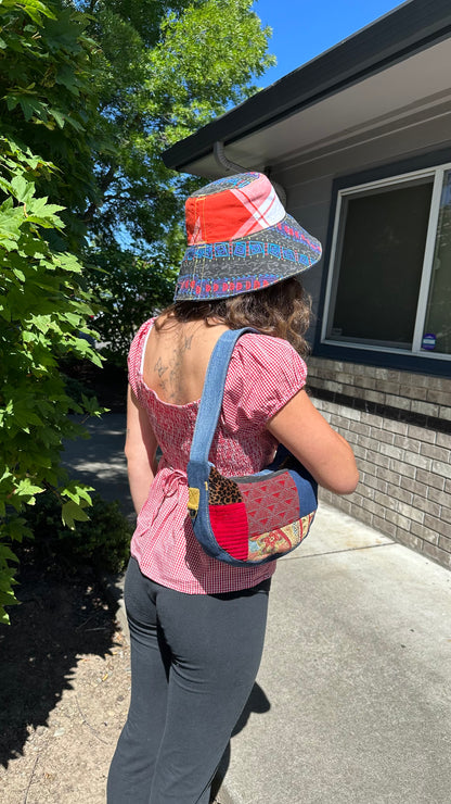 Dream Quest Big Brim Hat | Reversible Handmade Wearable Art - 21” Small