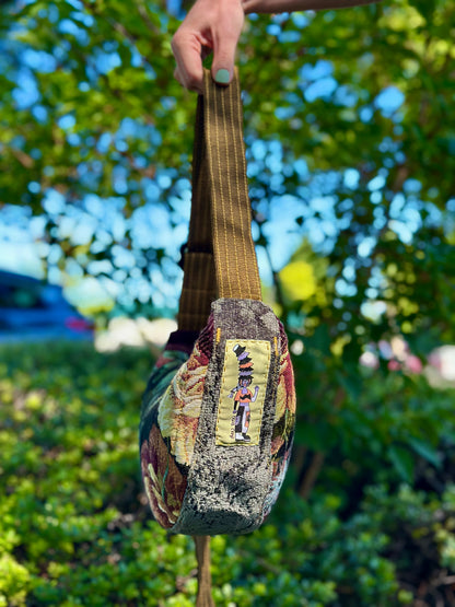Dahlia Mae Blackwood | Upcycled Crescent Crossbody Bag 🖤