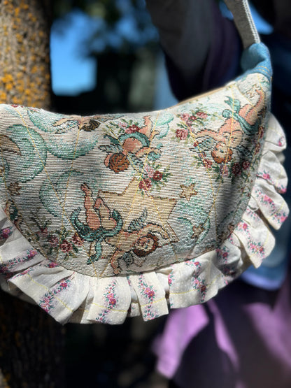 Cherie Angel Belle | Upcycled Cherub Ruffle Crossbody Bag🪽