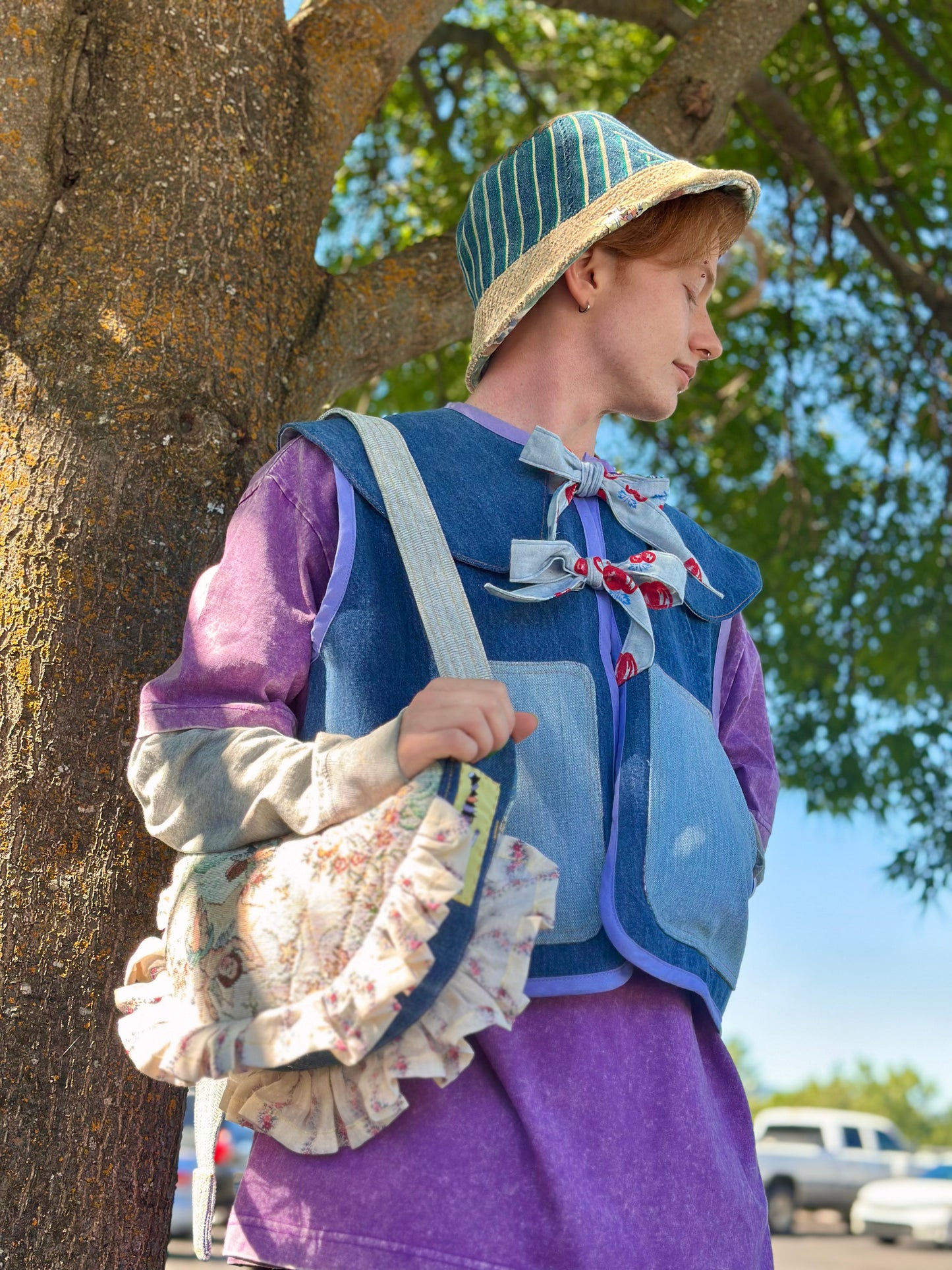 Meadow Daydream Bucket Hat | Reversible Handmade ~ 22” Medium