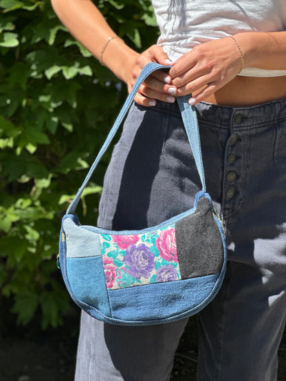 Rosie Jean Wilder | Upcycled Denim Patchwork Shoulder Bag – Handmade One of One Purse no