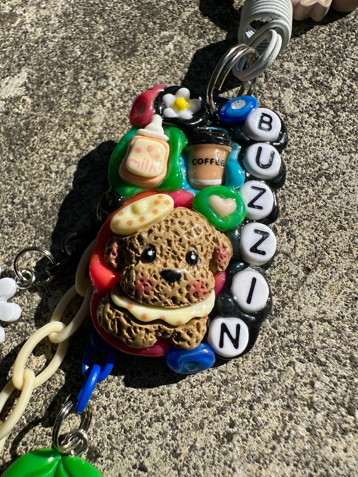 Handmade one-of-a-kind Crumb from Planet BARK Pocket Pal bag charm by Drea Svea
