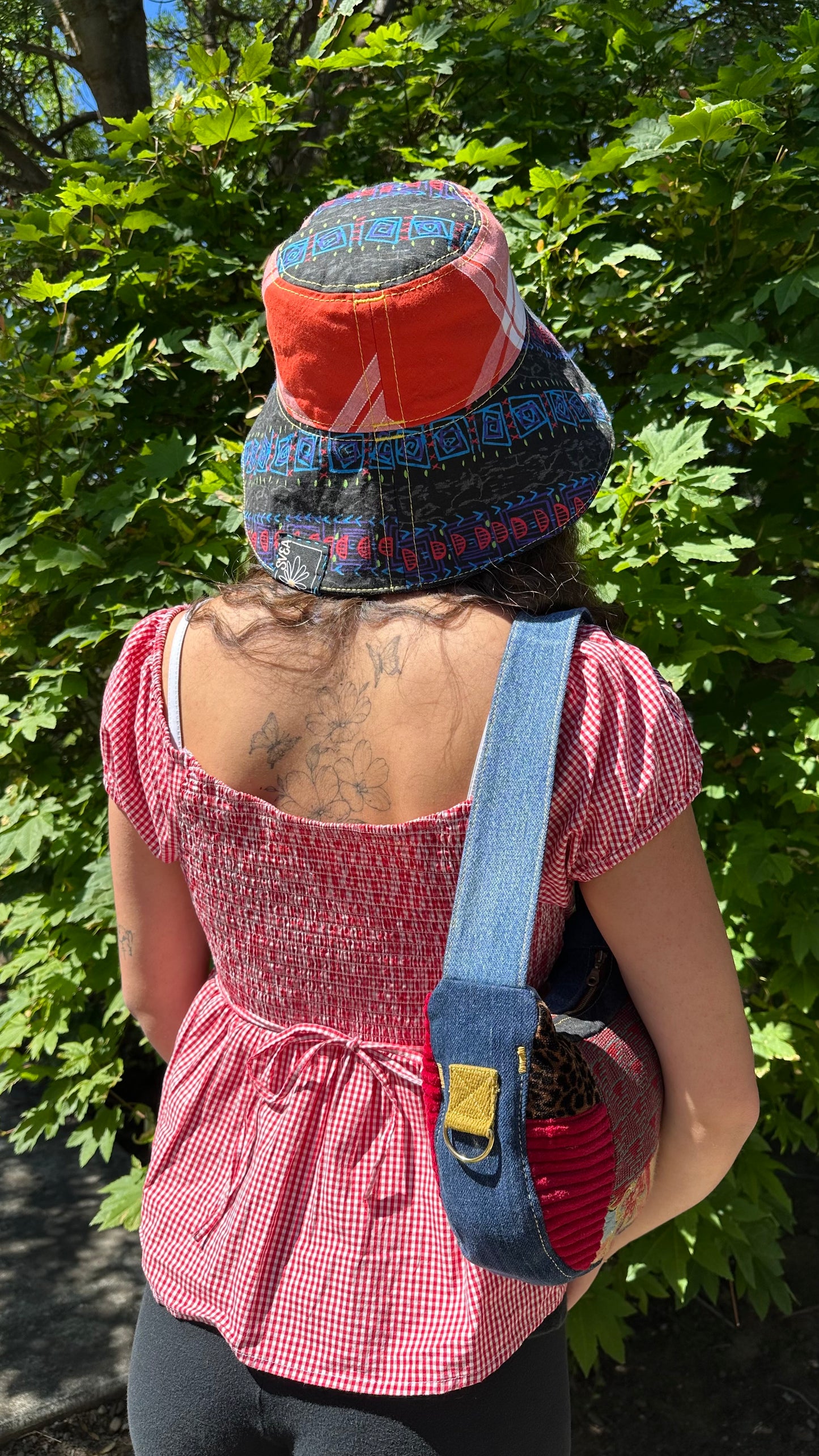 Dream Quest Big Brim Hat | Reversible Handmade Wearable Art - 21” Small