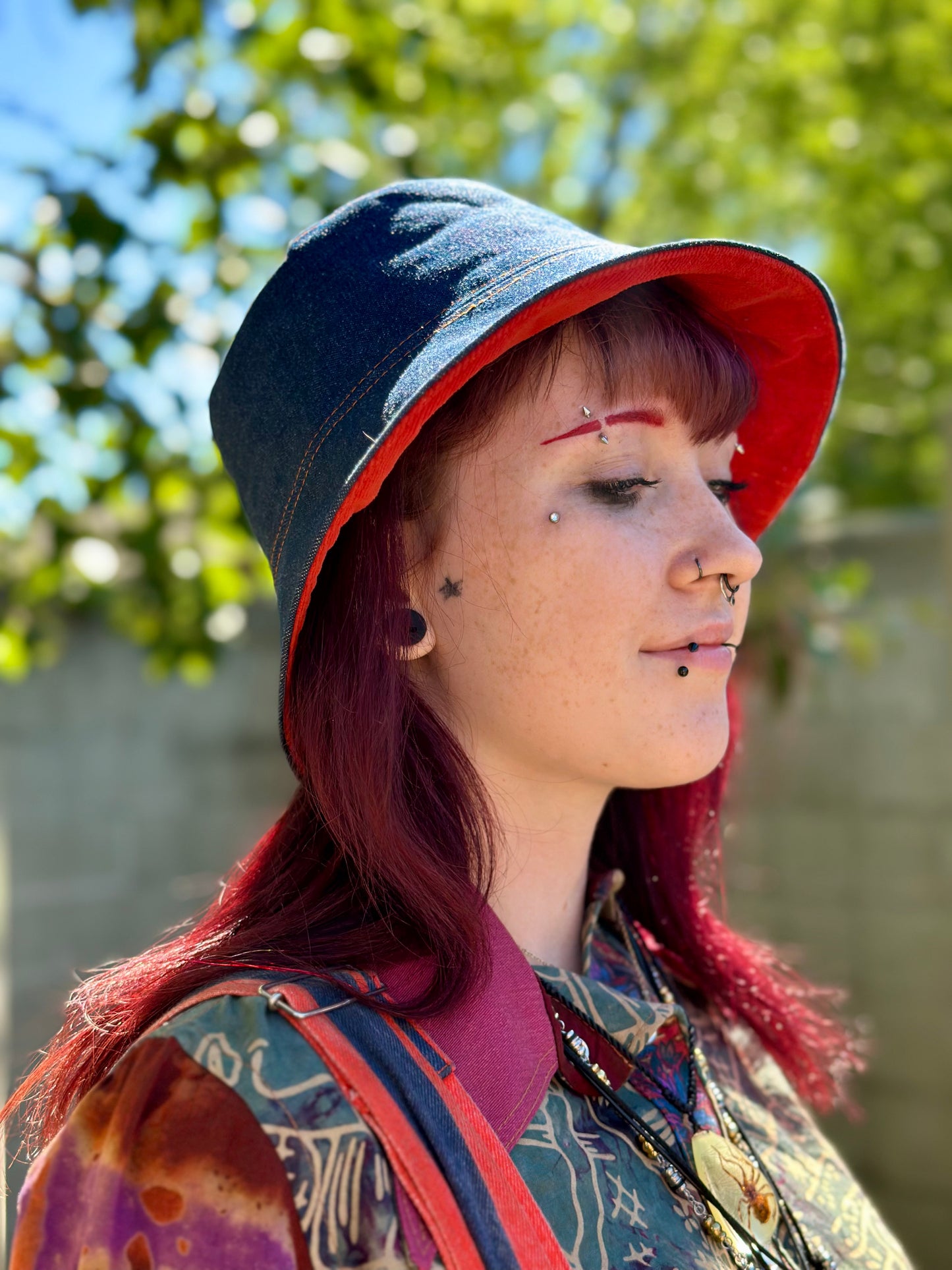 Clementine Scout Bucket Hat | Reversible Handmade ~ 22” Medium 🍊