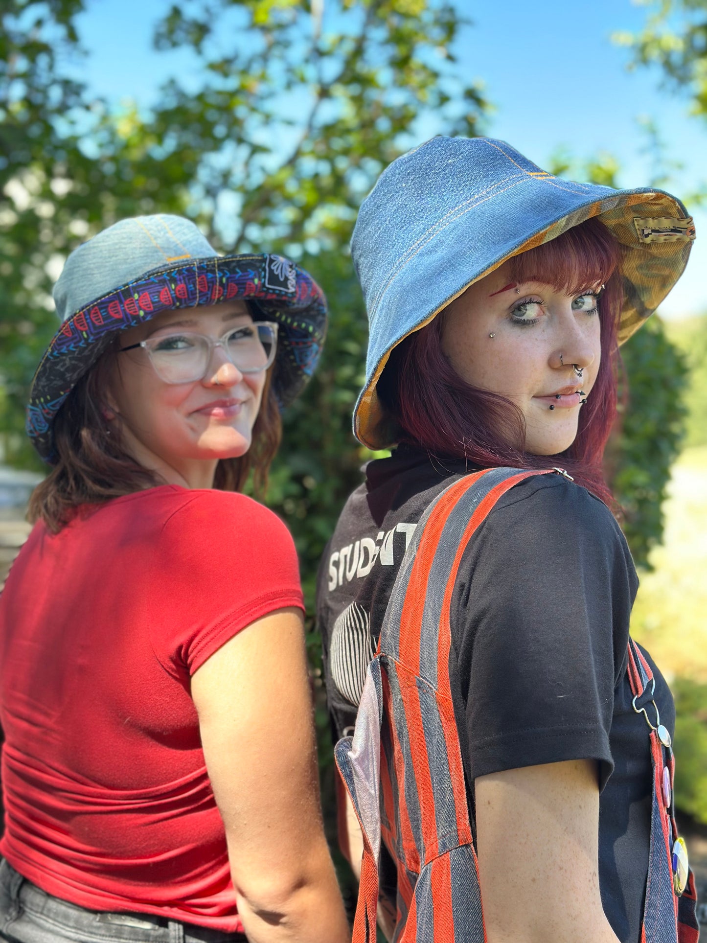 Golden Hour Wanderer Big Brim Hat | Reversible Handmade - 21” Small