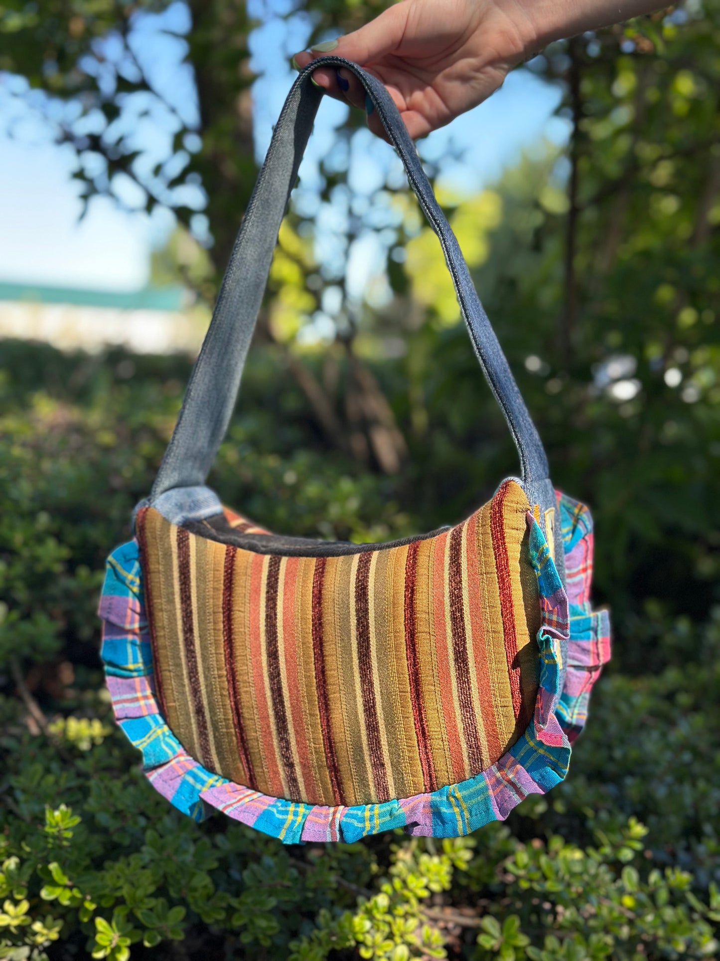Hazel Jean Wilder | Upcycled Denim Shoulder Bag 💼