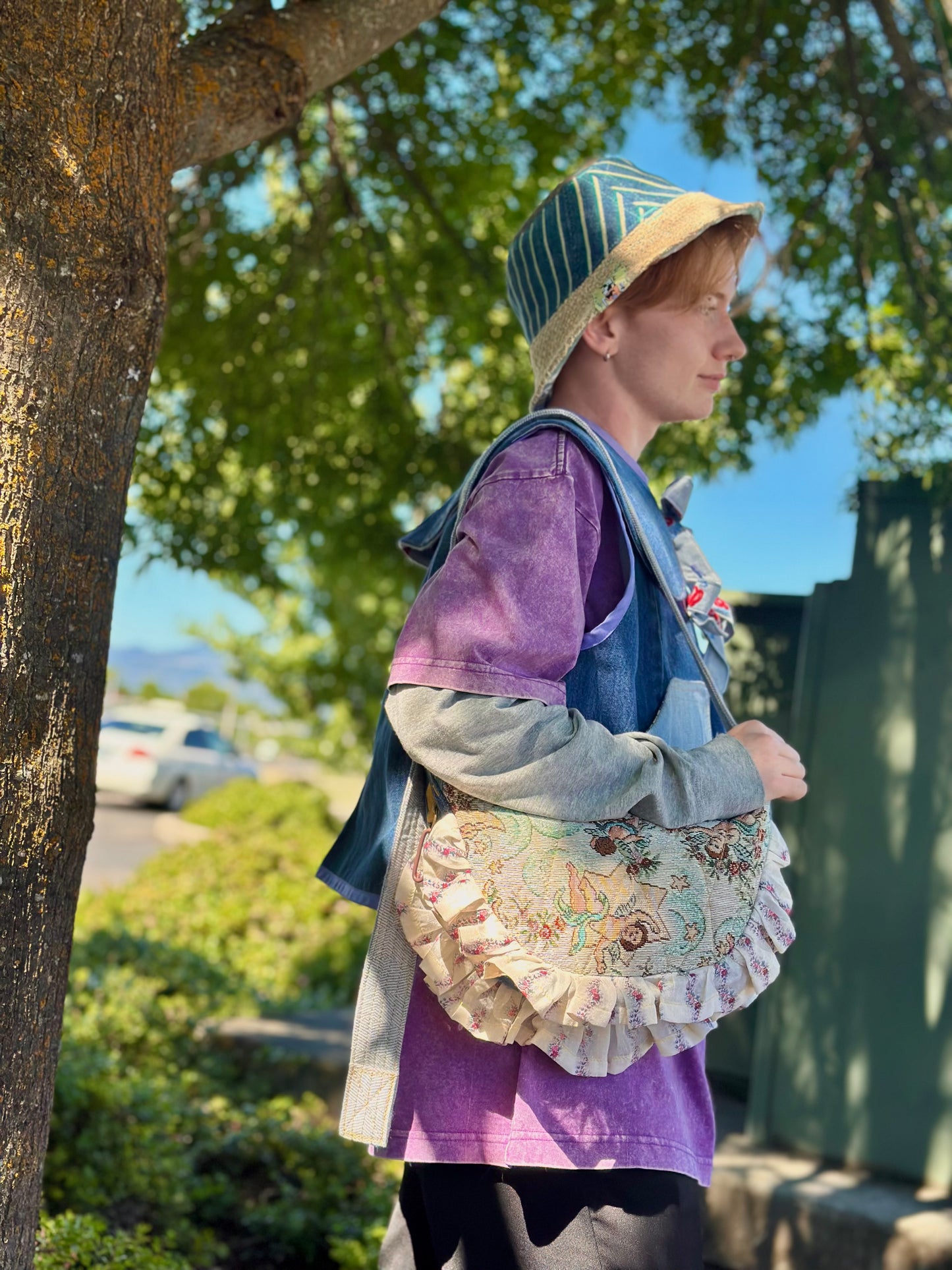 Cherie Angel Belle | Upcycled Cherub Ruffle Crossbody Bag🪽