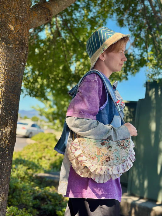 Cherie Angel Belle | Upcycled Cherub Ruffle Crossbody Bag🪽