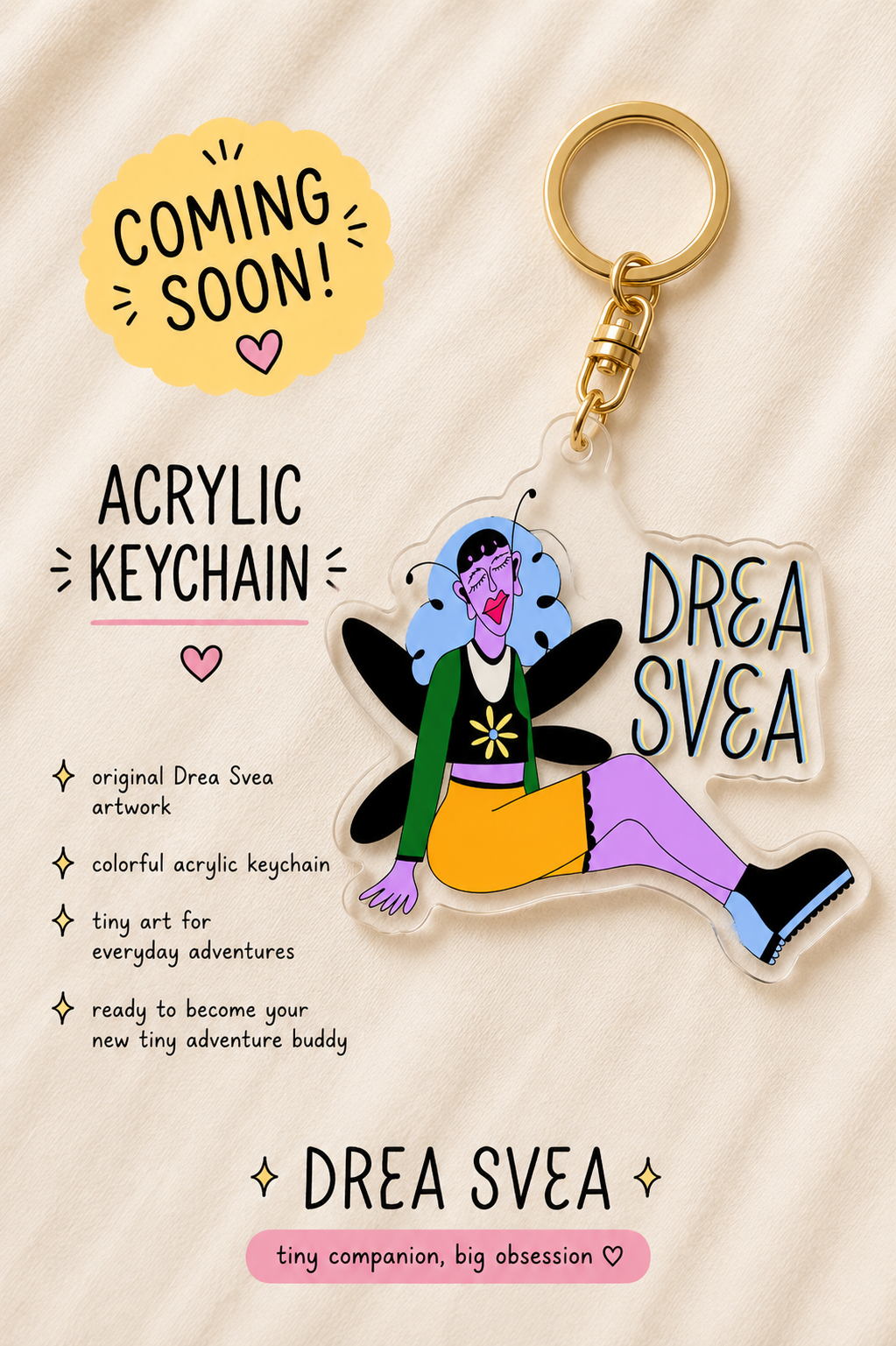 Flutterby Girl ✦ Acrylic Keychain ♡ | COMING SOON
