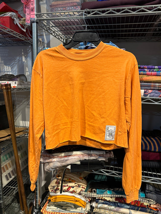 OOAK ~ Small cropped Orange Long Sleeve