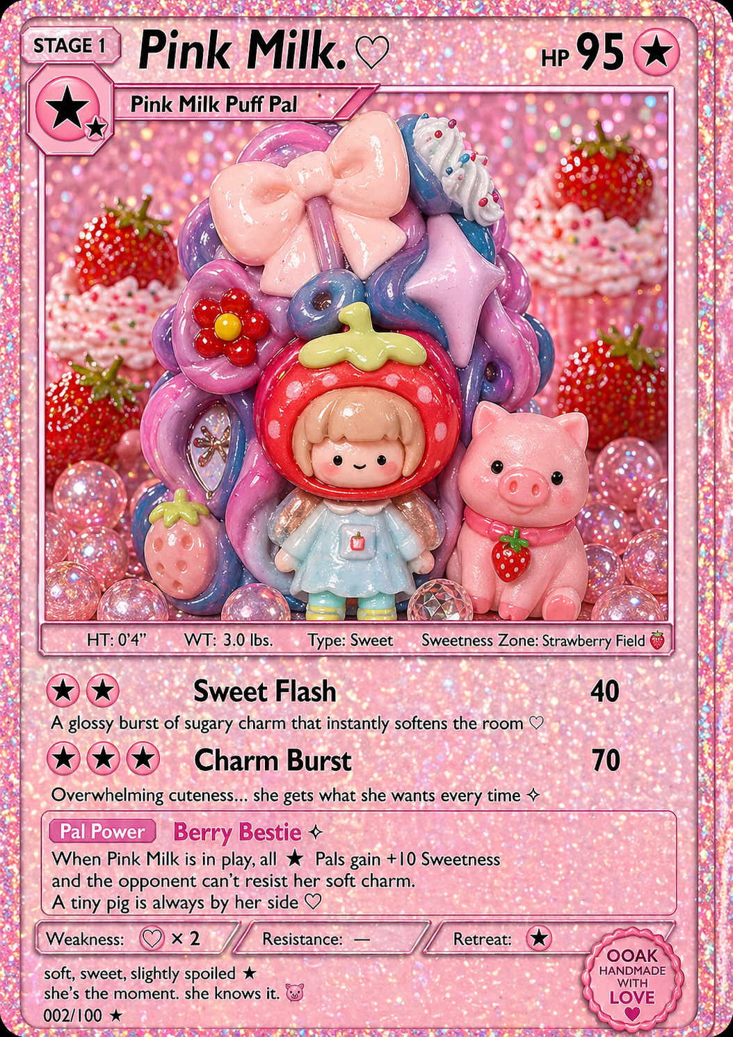 Juicy OOZE Pal –  Strawberry Twins ✧ pink & strawberry milk  ✧ Mini Reusable  Bic Lighter Case