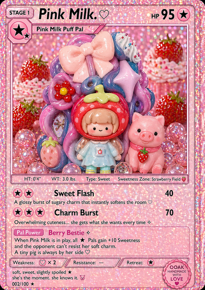Juicy OOZE Pal –  Strawberry Twins ✧ pink & strawberry milk  ✧ Mini Reusable  Bic Lighter Case