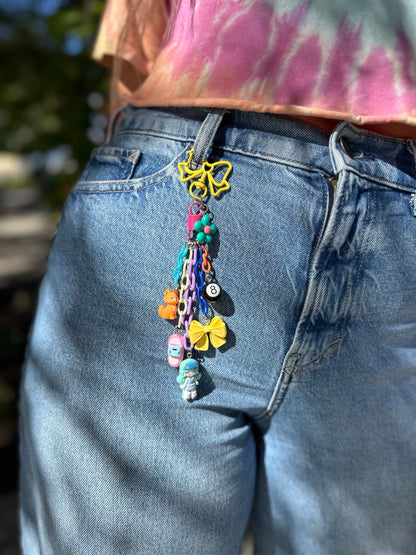 Lucky Girl Pocket Pal colorful charms and bow clasp