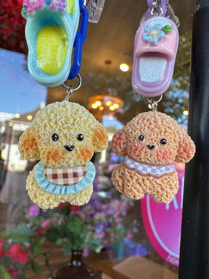 Miso hanging beside another handmade Planet BARK Pocket Pal