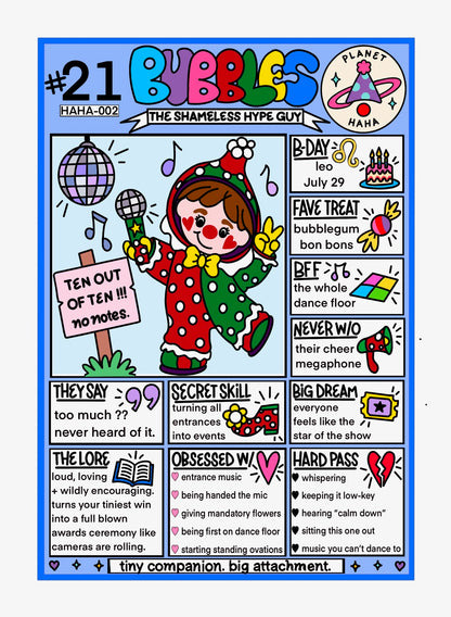 Bubbles Planet HAHA collectible character card