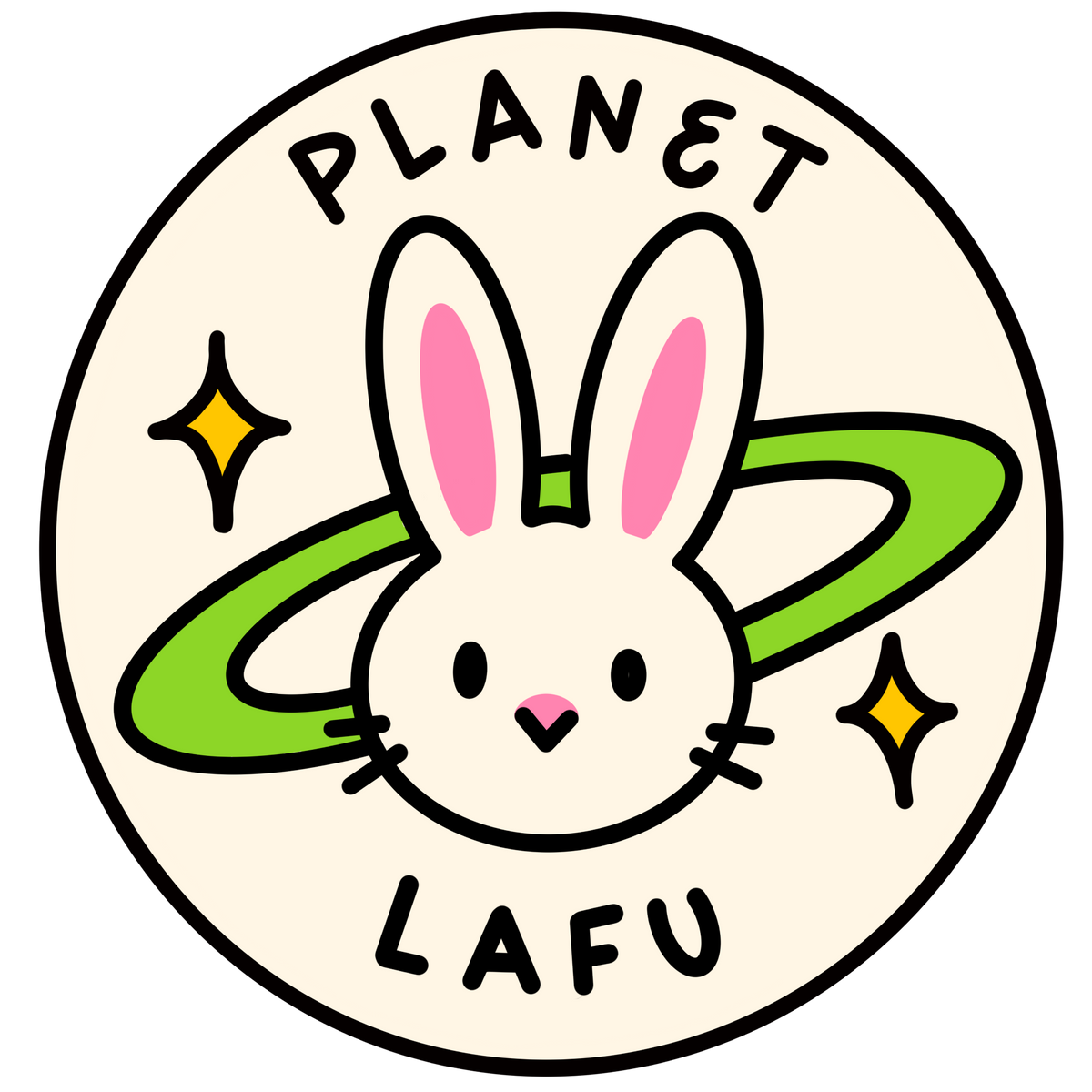 Planet LAFU bunny logo from the Drea Svea character universe