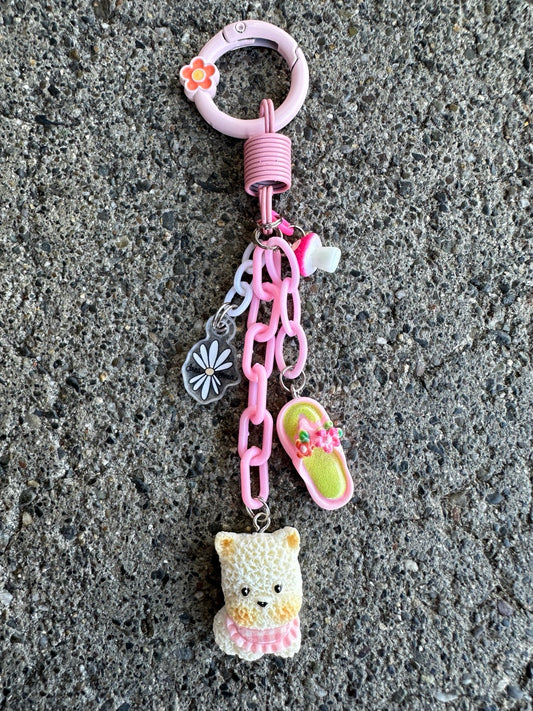 Handmade Zuzu Planet BARK Pocket Pal bag charm by Drea Svea, full view